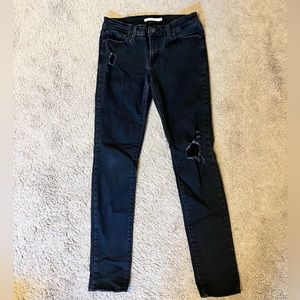 Levi’s 711 Black distressed skinny jeans